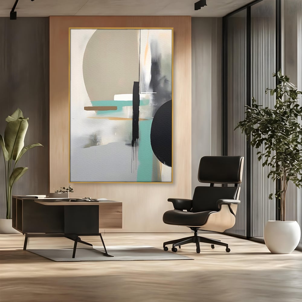 Tablou Canvas Premium LuxCanva® A1635, Abstract Circular , Room, Forme, Decorativ, Dormitor, Culori Vibrante