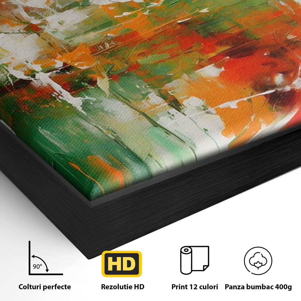 Tablou Canvas Premium LuxCanva® A1636, Painting Green , Room, Abstract, Cromatic, Dormitor, Culori Vibrante