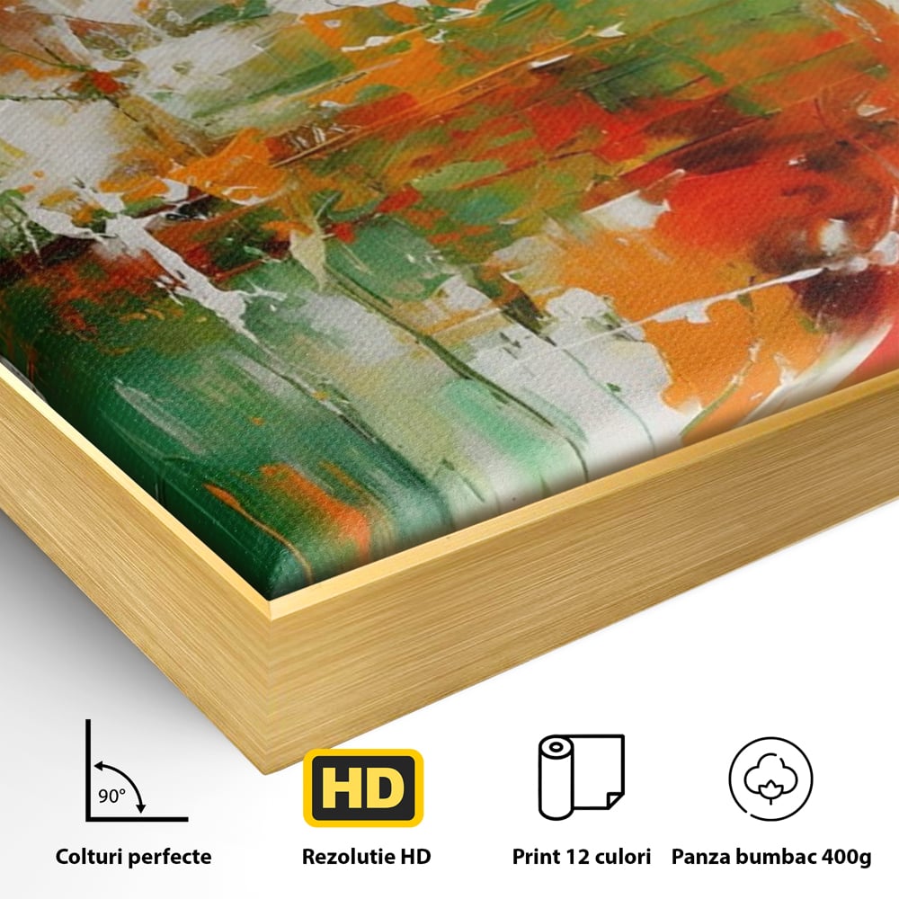 Tablou Canvas Premium LuxCanva® A1636, Painting Green , Room, Abstract, Cromatic, Dormitor, Culori Vibrante
