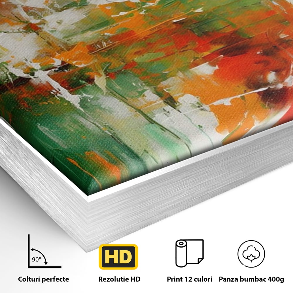 Tablou Canvas Premium LuxCanva® A1636, Painting Green , Room, Abstract, Cromatic, Dormitor, Culori Vibrante