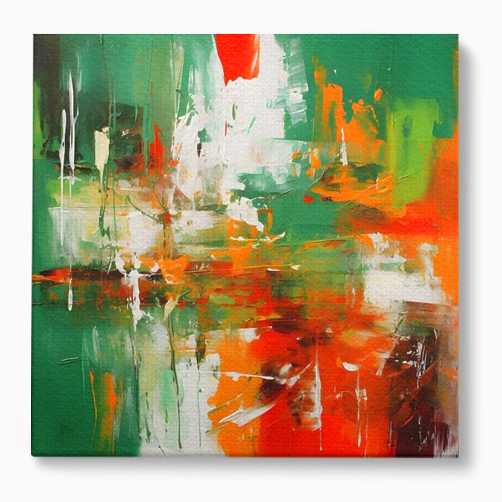 Tablou Canvas Premium LuxCanva® A1636, Painting Green , Room, Abstract, Cromatic, Dormitor, Culori Vibrante