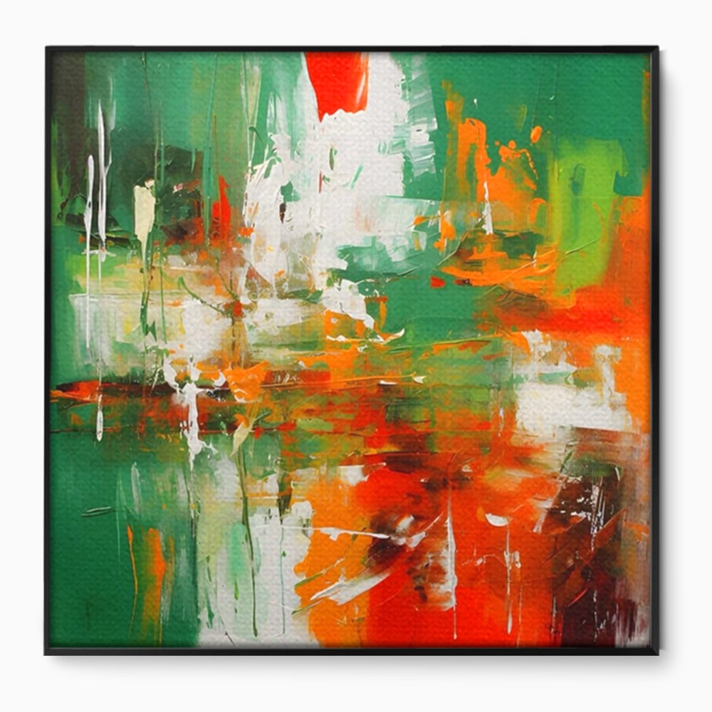 Tablou Canvas Premium LuxCanva® A1636, Painting Green , Room, Abstract, Cromatic, Dormitor, Culori Vibrante