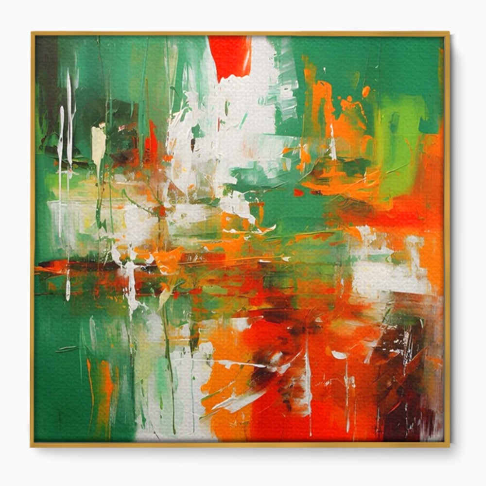 Tablou Canvas Premium LuxCanva® A1636, Painting Green , Room, Abstract, Cromatic, Dormitor, Culori Vibrante