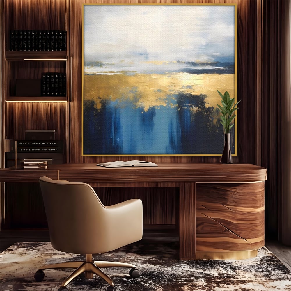 Tablou Canvas Premium LuxCanva® A1637, Adancul Marii ,  Room, Abstract, Plaja, Dormitor, Culori Vibrante