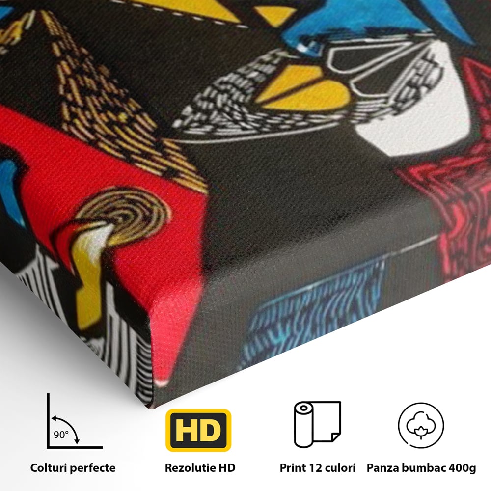 Leinwandbilder LuxCanva Premium Leinwandbilder® A1638, Dual View , Zimmer, Abstrakt, Farbiges Gesicht, Schlafzimmer, Lebendige Farben