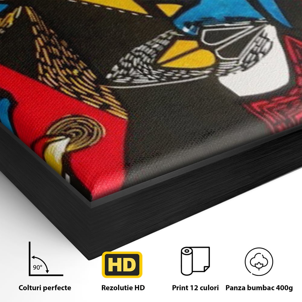 Leinwandbilder LuxCanva Premium Leinwandbilder® A1638, Dual View , Zimmer, Abstrakt, Farbiges Gesicht, Schlafzimmer, Lebendige Farben