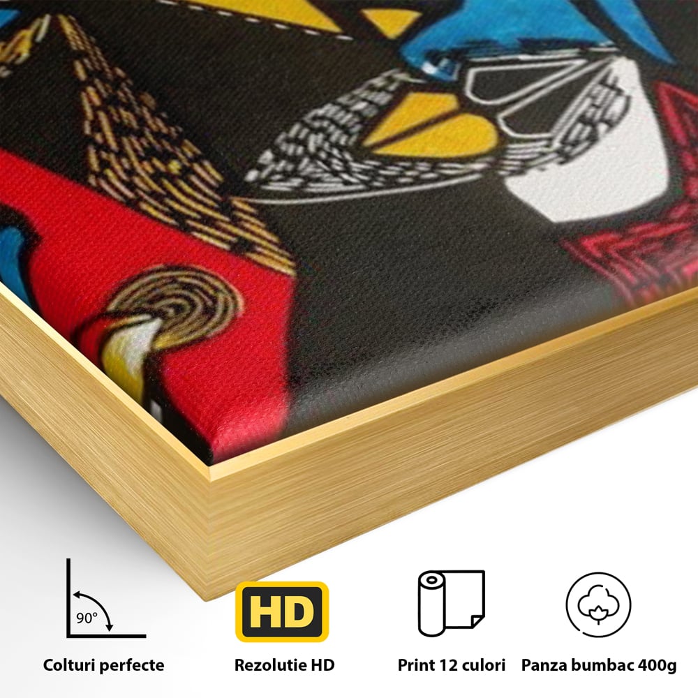 Leinwandbilder LuxCanva Premium Leinwandbilder® A1638, Dual View , Zimmer, Abstrakt, Farbiges Gesicht, Schlafzimmer, Lebendige Farben