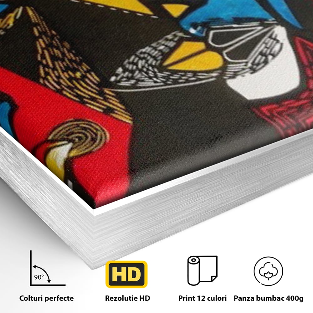 Leinwandbilder LuxCanva Premium Leinwandbilder® A1638, Dual View , Zimmer, Abstrakt, Farbiges Gesicht, Schlafzimmer, Lebendige Farben