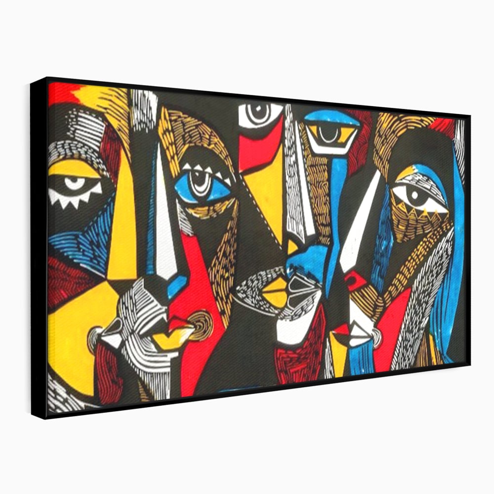 Leinwandbilder LuxCanva Premium Leinwandbilder® A1638, Dual View , Zimmer, Abstrakt, Farbiges Gesicht, Schlafzimmer, Lebendige Farben