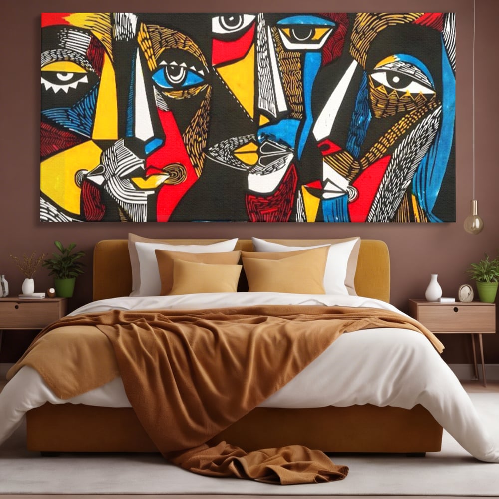 Leinwandbilder LuxCanva Premium Leinwandbilder® A1638, Dual View , Zimmer, Abstrakt, Farbiges Gesicht, Schlafzimmer, Lebendige Farben