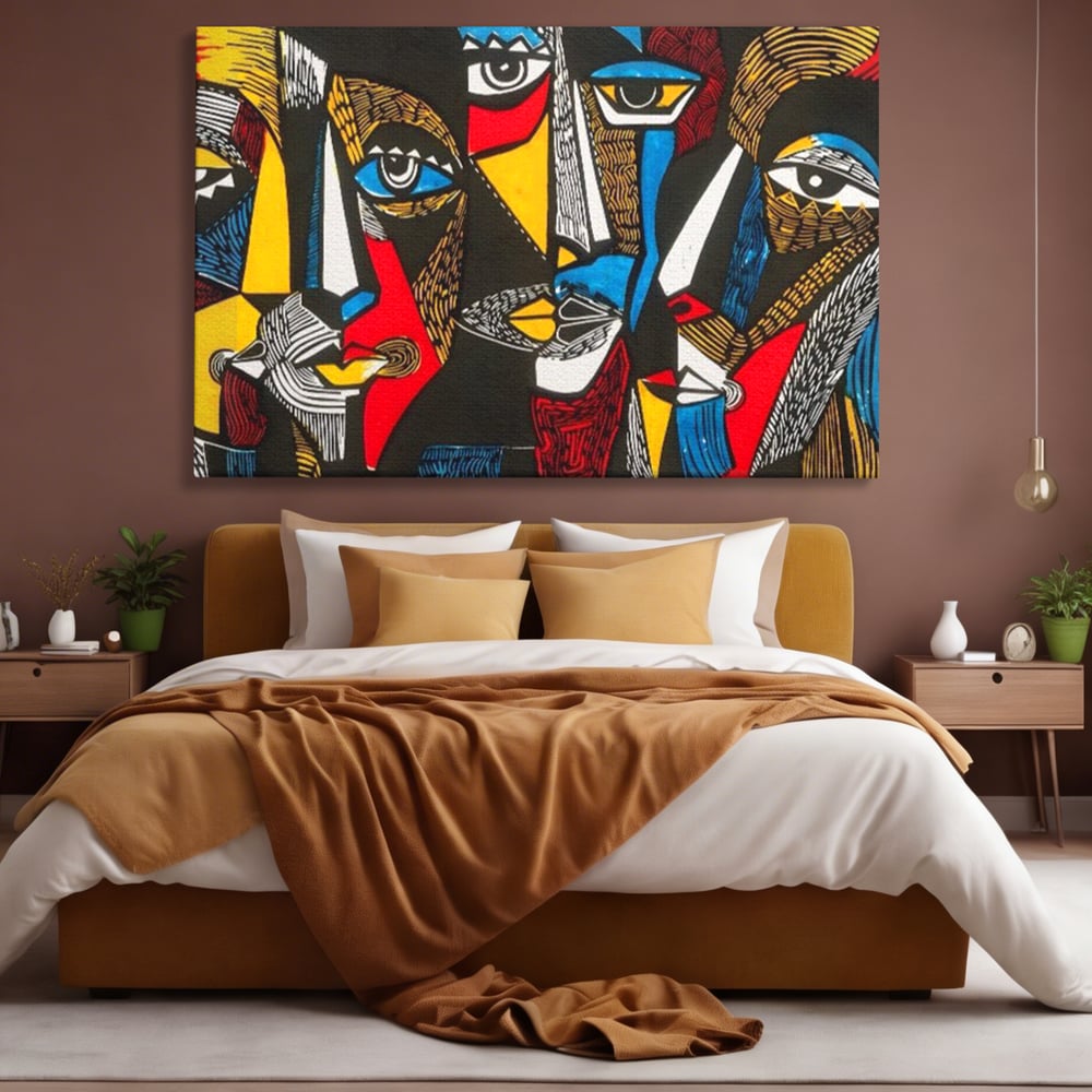 Leinwandbilder LuxCanva Premium Leinwandbilder® A1638, Dual View , Zimmer, Abstrakt, Farbiges Gesicht, Schlafzimmer, Lebendige Farben