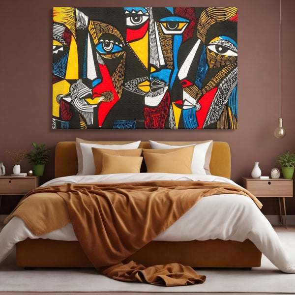 Leinwandbilder LuxCanva Premium Leinwandbilder® A1638, Dual View , Zimmer, Abstrakt, Farbiges Gesicht, Schlafzimmer, Lebendige Farben