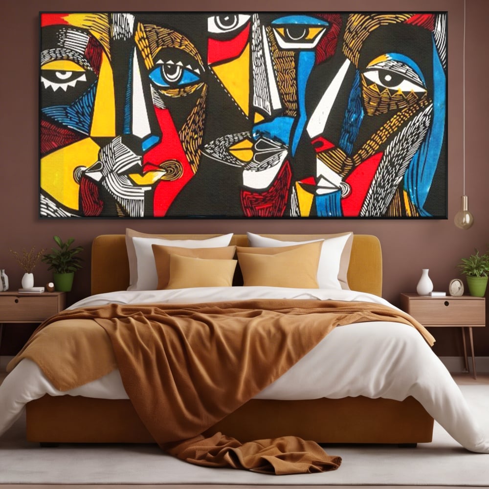 Leinwandbilder LuxCanva Premium Leinwandbilder® A1638, Dual View , Zimmer, Abstrakt, Farbiges Gesicht, Schlafzimmer, Lebendige Farben