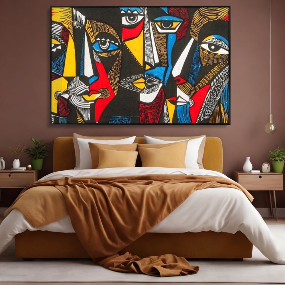 Leinwandbilder LuxCanva Premium Leinwandbilder® A1638, Dual View , Zimmer, Abstrakt, Farbiges Gesicht, Schlafzimmer, Lebendige Farben