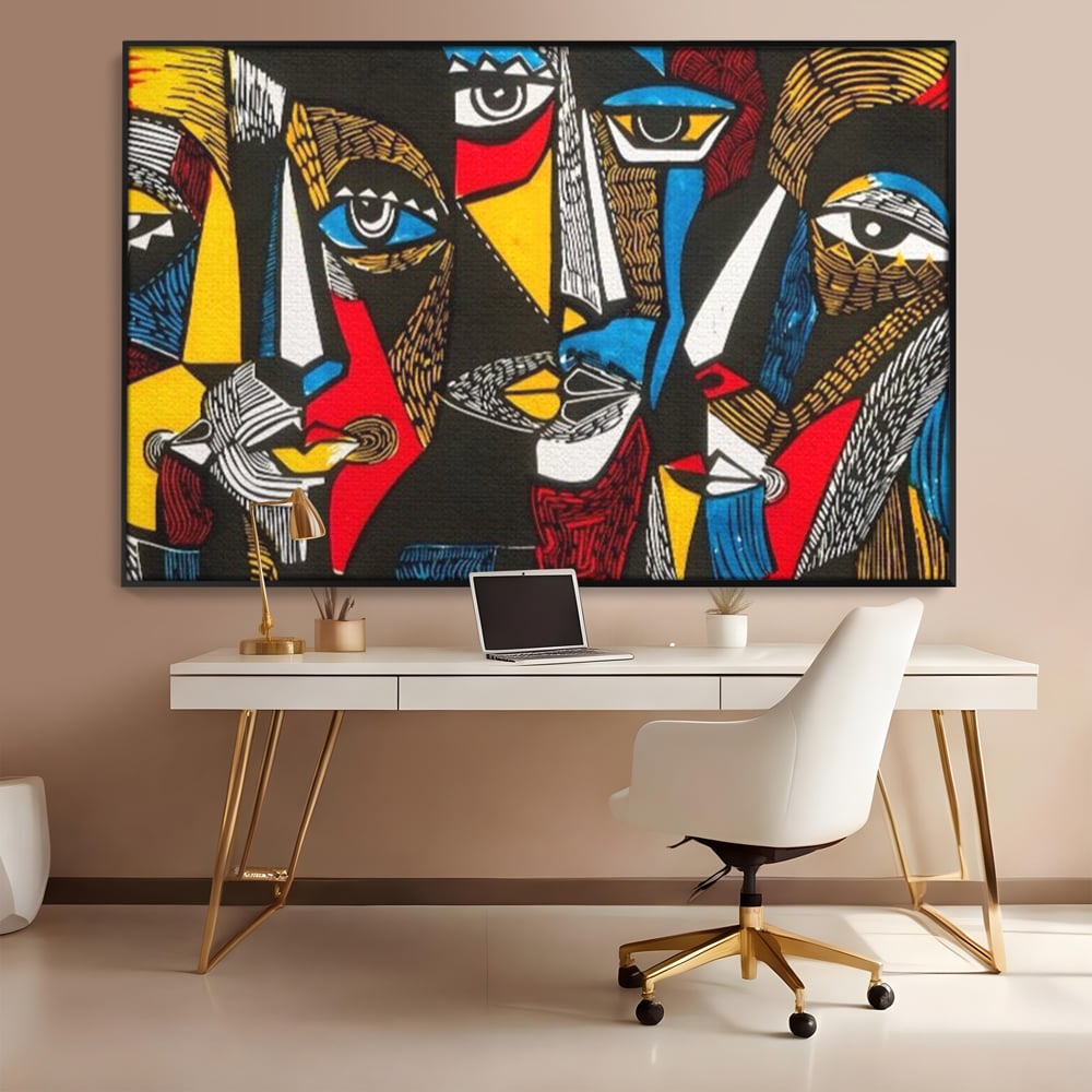 Leinwandbilder LuxCanva Premium Leinwandbilder® A1638, Dual View , Zimmer, Abstrakt, Farbiges Gesicht, Schlafzimmer, Lebendige Farben