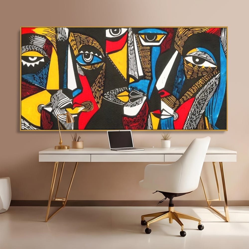 Leinwandbilder LuxCanva Premium Leinwandbilder® A1638, Dual View , Zimmer, Abstrakt, Farbiges Gesicht, Schlafzimmer, Lebendige Farben