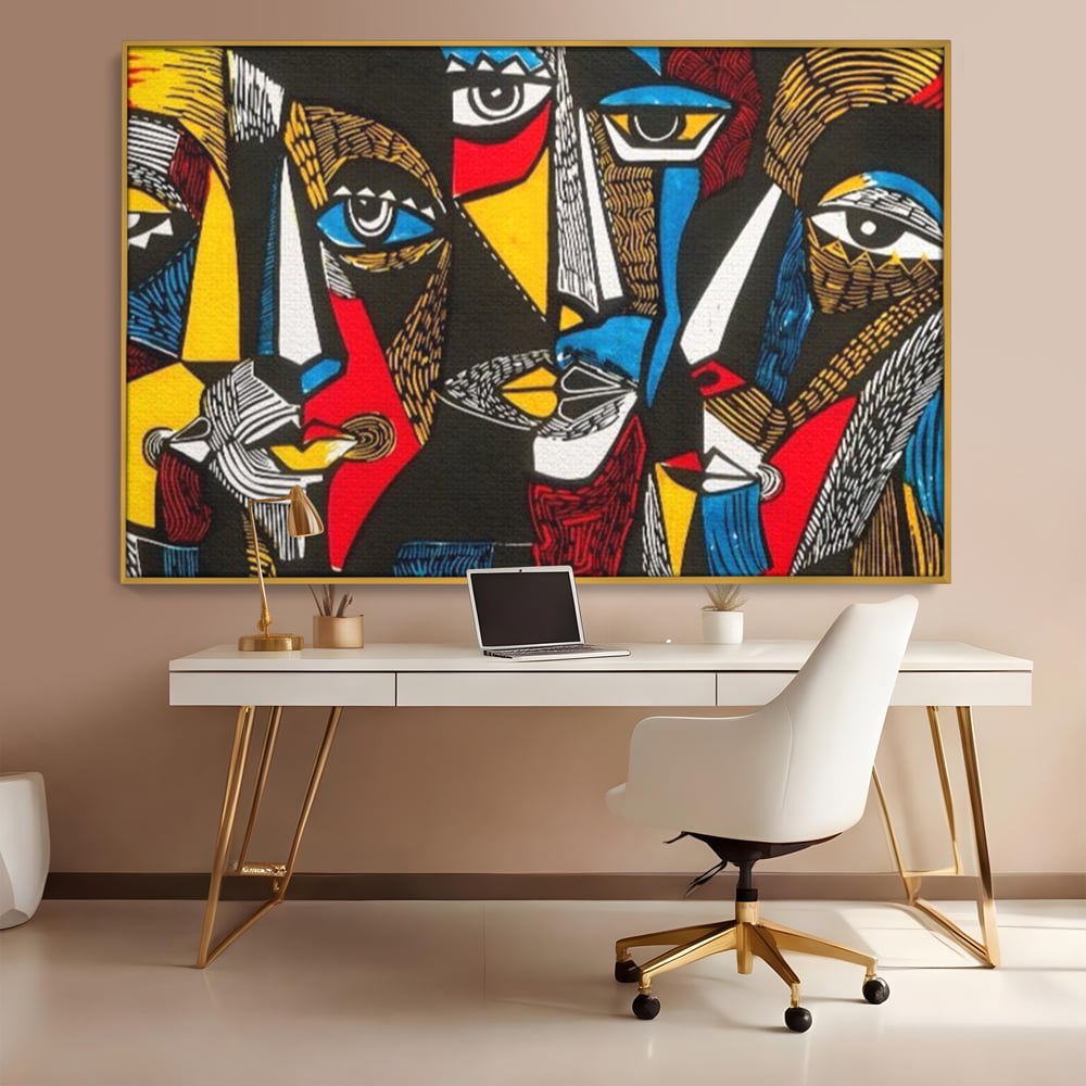 Leinwandbilder LuxCanva Premium Leinwandbilder® A1638, Dual View , Zimmer, Abstrakt, Farbiges Gesicht, Schlafzimmer, Lebendige Farben