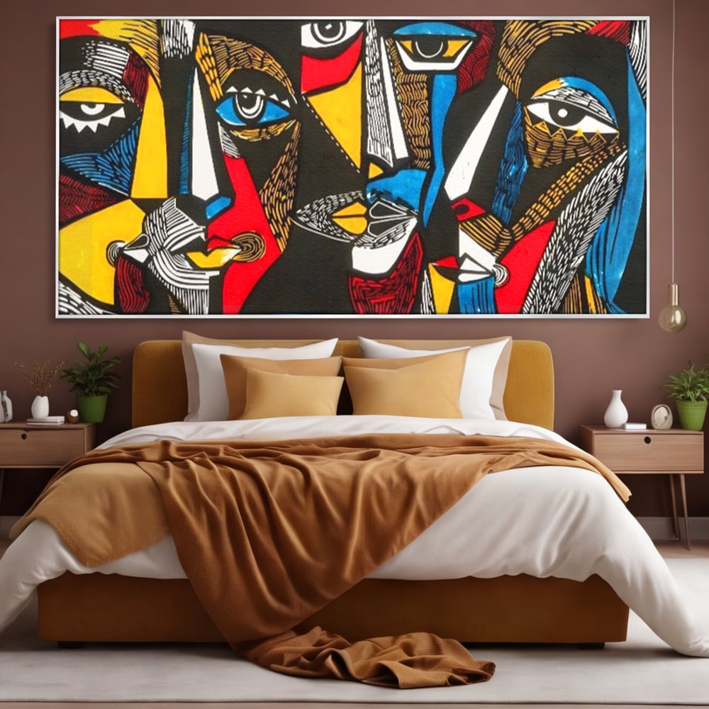 Leinwandbilder LuxCanva Premium Leinwandbilder® A1638, Dual View , Zimmer, Abstrakt, Farbiges Gesicht, Schlafzimmer, Lebendige Farben