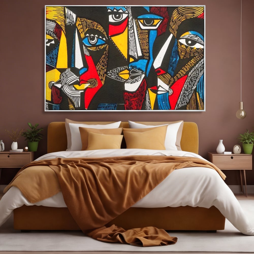 Leinwandbilder LuxCanva Premium Leinwandbilder® A1638, Dual View , Zimmer, Abstrakt, Farbiges Gesicht, Schlafzimmer, Lebendige Farben