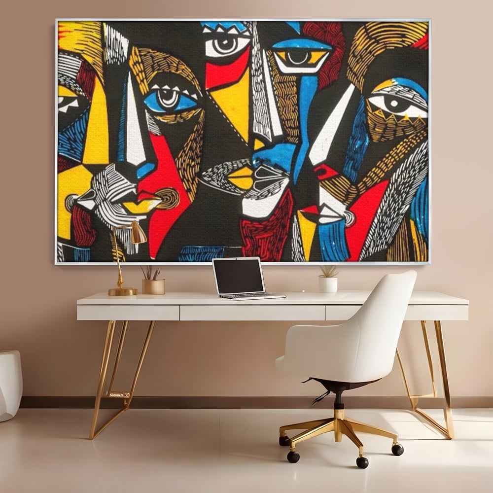 Leinwandbilder LuxCanva Premium Leinwandbilder® A1638, Dual View , Zimmer, Abstrakt, Farbiges Gesicht, Schlafzimmer, Lebendige Farben