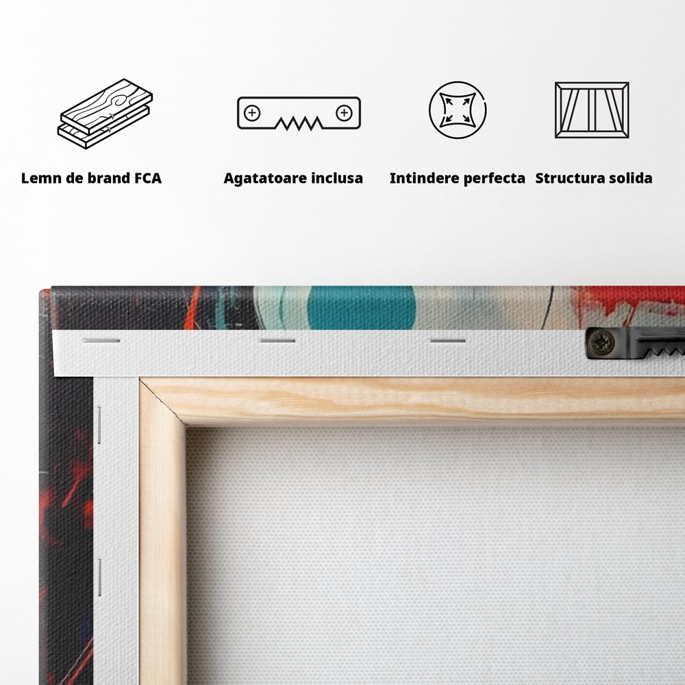 Tablou Canvas Premium LuxCanva® A1639, Viziune Abstracta , Room, Decorativ, Cromatic, Dormitor, Culori Vibrante