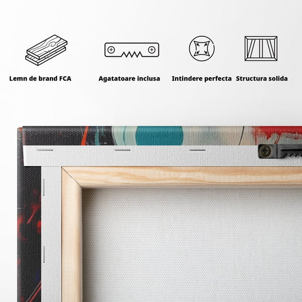 Tablou Canvas Premium LuxCanva® A1639, Viziune Abstracta , Room, Decorativ, Cromatic, Dormitor, Culori Vibrante