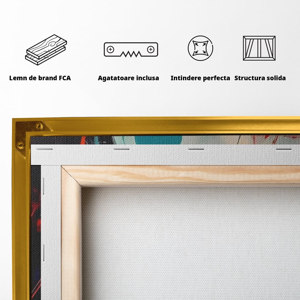 Tablou Canvas Premium LuxCanva® A1639, Viziune Abstracta , Room, Decorativ, Cromatic, Dormitor, Culori Vibrante
