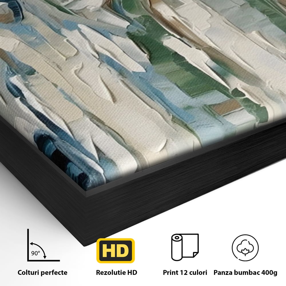Tablou Canvas Premium LuxCanva® A1642, Poker Face , Living, Fete Abstracte, Pensulat, Oameni, Dormitor, Culori Vibrante