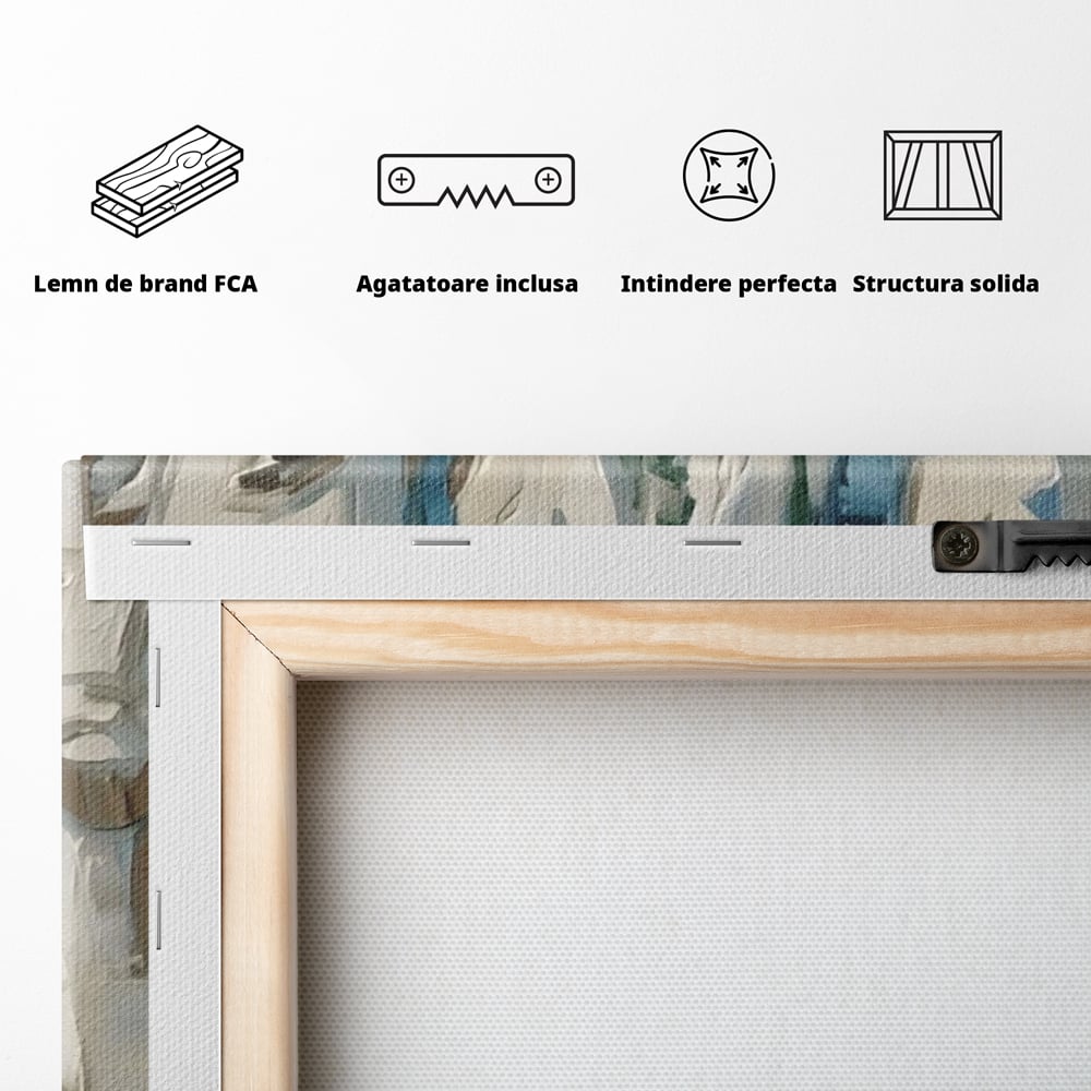 Tablou Canvas Premium LuxCanva® A1642, Poker Face , Living, Fete Abstracte, Pensulat, Oameni, Dormitor, Culori Vibrante