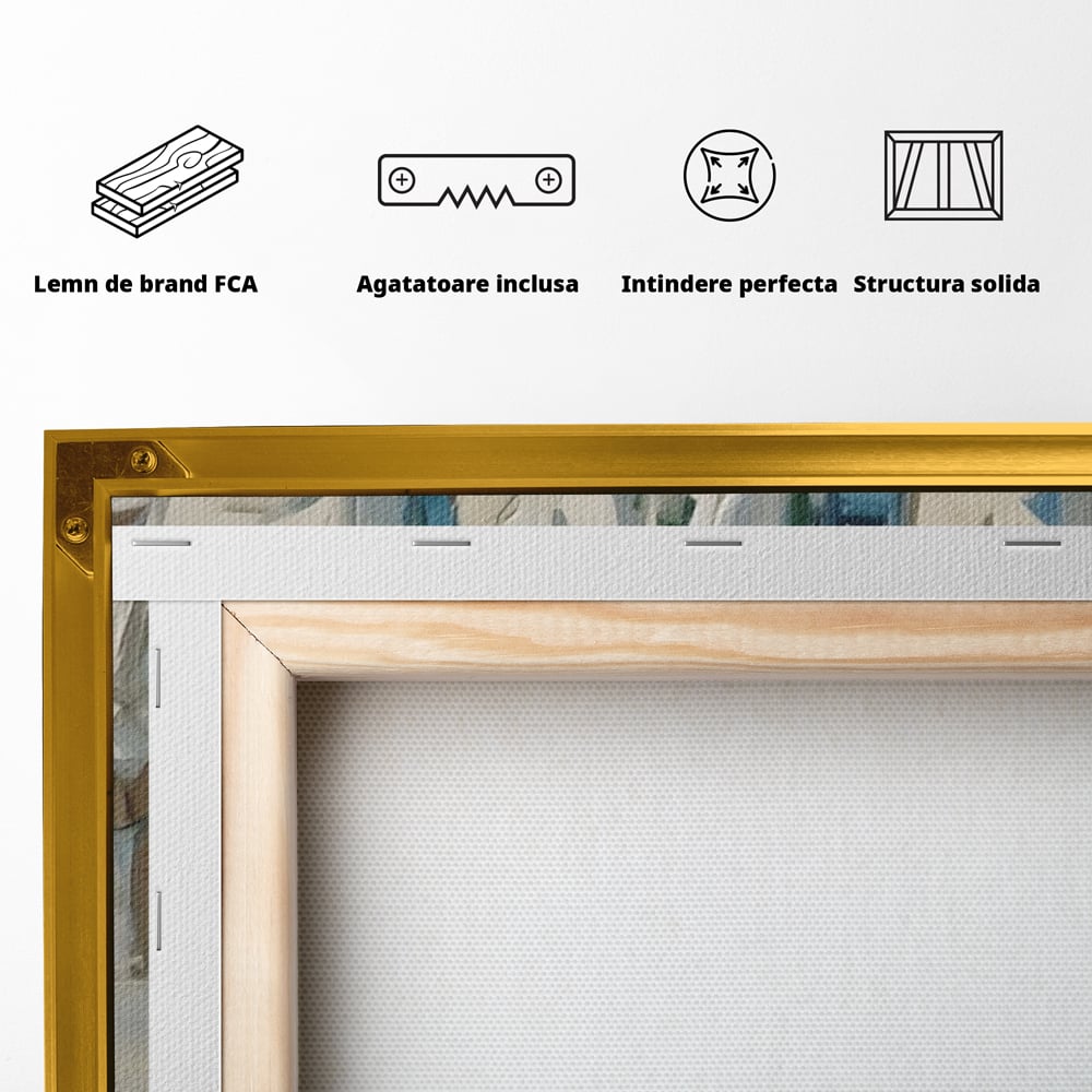 Tablou Canvas Premium LuxCanva® A1642, Poker Face , Living, Fete Abstracte, Pensulat, Oameni, Dormitor, Culori Vibrante