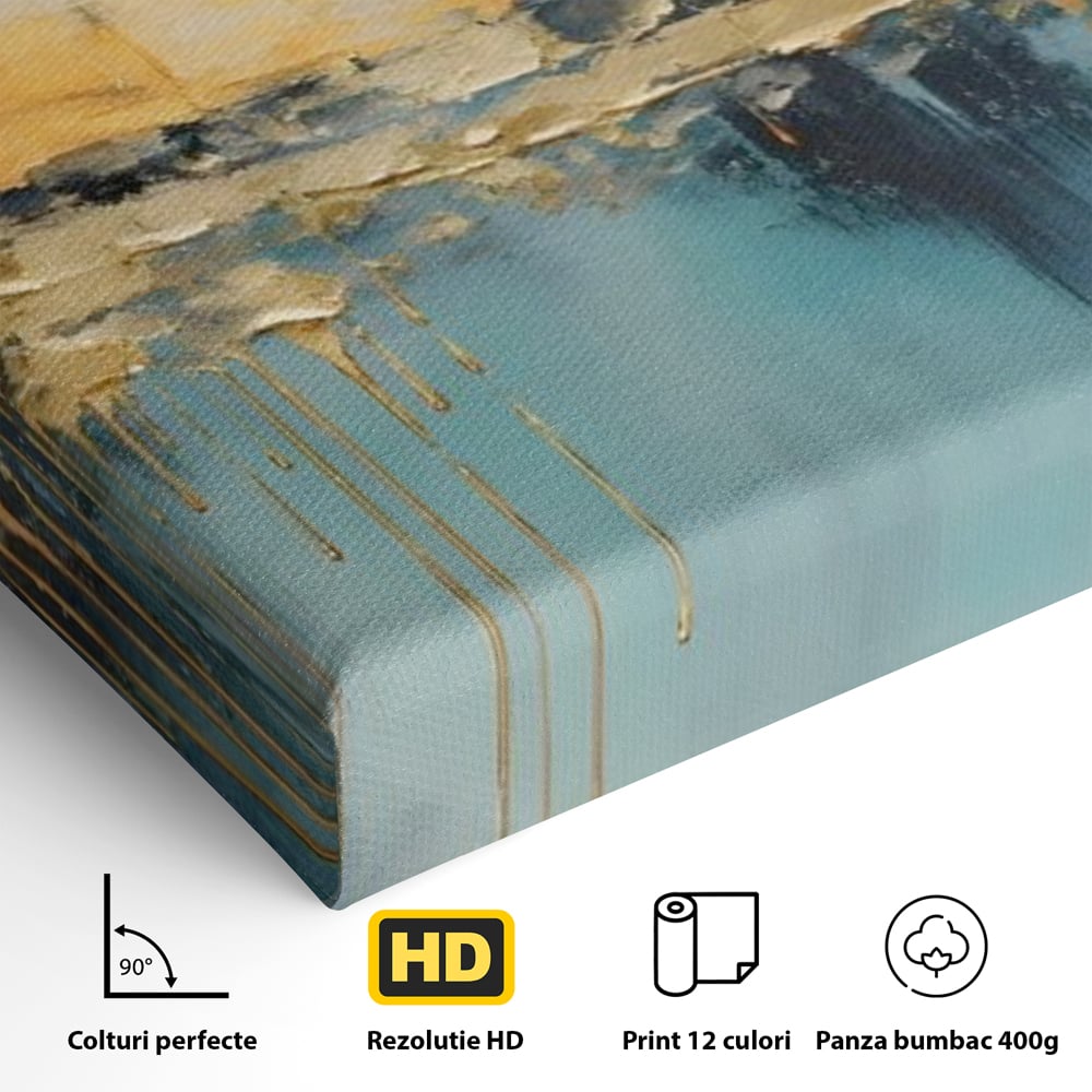 Tablou Canvas Premium LuxCanva® A1643, Blue Contrast ,  Living, Decorativ, Abstract, Cromatic, Dormitor, Culori Vibrante