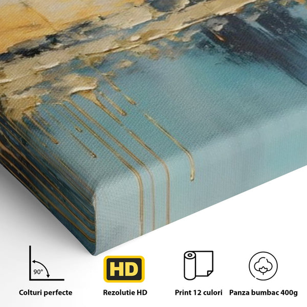 Tablou Canvas Premium LuxCanva® A1643, Blue Contrast ,  Living, Decorativ, Abstract, Cromatic, Dormitor, Culori Vibrante