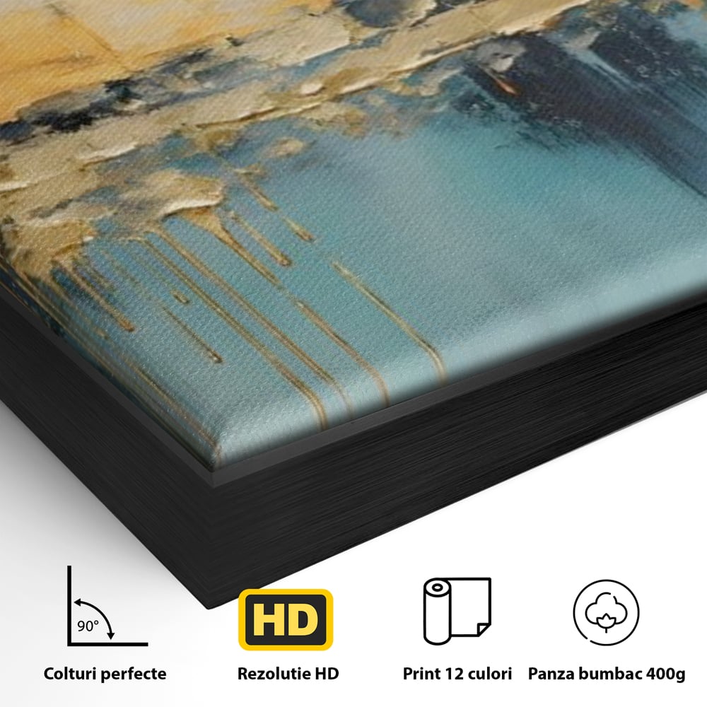 Tablou Canvas Premium LuxCanva® A1643, Blue Contrast ,  Living, Decorativ, Abstract, Cromatic, Dormitor, Culori Vibrante