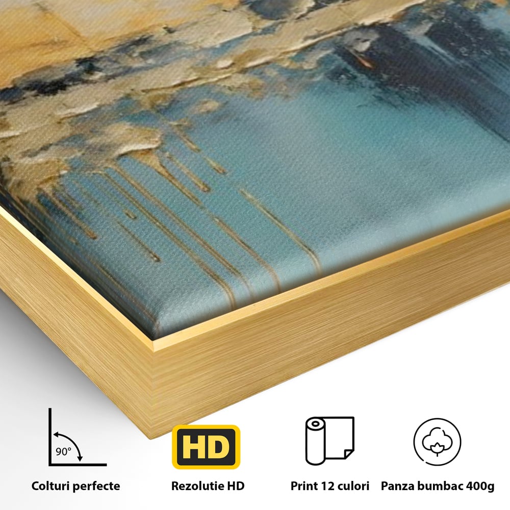 Tablou Canvas Premium LuxCanva® A1643, Blue Contrast ,  Living, Decorativ, Abstract, Cromatic, Dormitor, Culori Vibrante