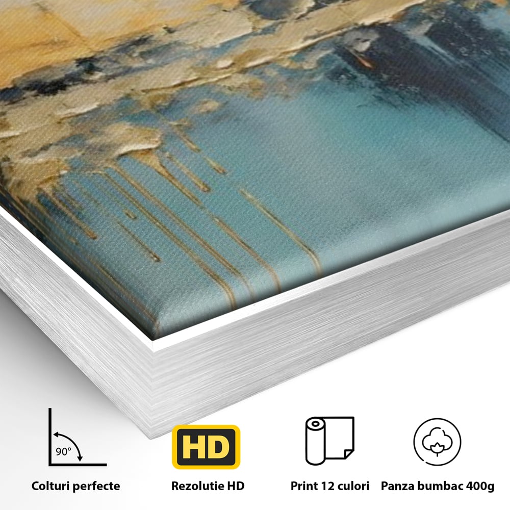 Tablou Canvas Premium LuxCanva® A1643, Blue Contrast ,  Living, Decorativ, Abstract, Cromatic, Dormitor, Culori Vibrante