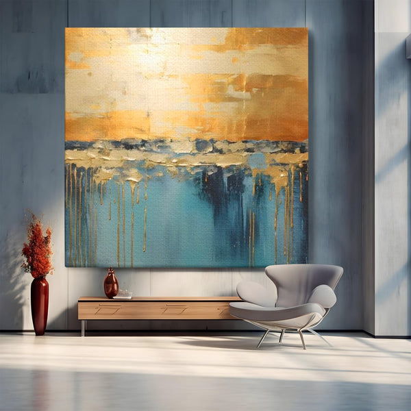 Tablou Canvas Premium LuxCanva® A1643, Blue Contrast ,  Living, Decorativ, Abstract, Cromatic, Dormitor, Culori Vibrante