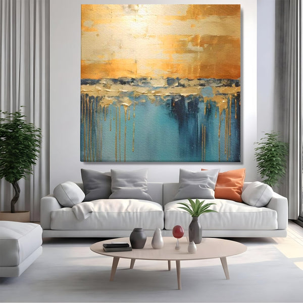 Tablou Canvas Premium LuxCanva® A1643, Blue Contrast ,  Living, Decorativ, Abstract, Cromatic, Dormitor, Culori Vibrante
