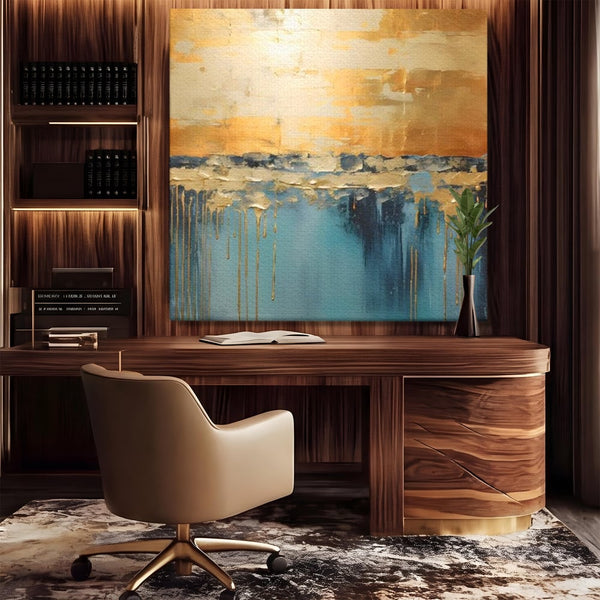Tablou Canvas Premium LuxCanva® A1643, Blue Contrast ,  Living, Decorativ, Abstract, Cromatic, Dormitor, Culori Vibrante