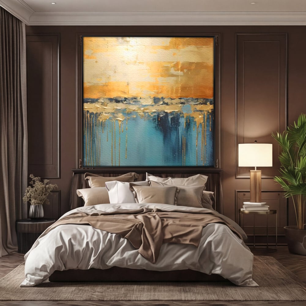 Tablou Canvas Premium LuxCanva® A1643, Blue Contrast ,  Living, Decorativ, Abstract, Cromatic, Dormitor, Culori Vibrante