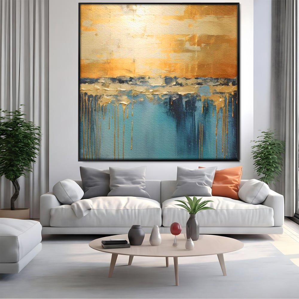 Tablou Canvas Premium LuxCanva® A1643, Blue Contrast ,  Living, Decorativ, Abstract, Cromatic, Dormitor, Culori Vibrante