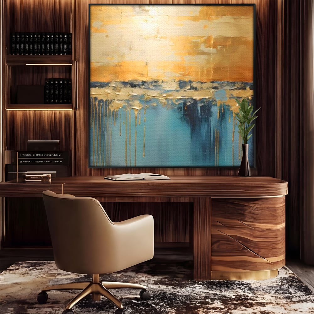 Tablou Canvas Premium LuxCanva® A1643, Blue Contrast ,  Living, Decorativ, Abstract, Cromatic, Dormitor, Culori Vibrante