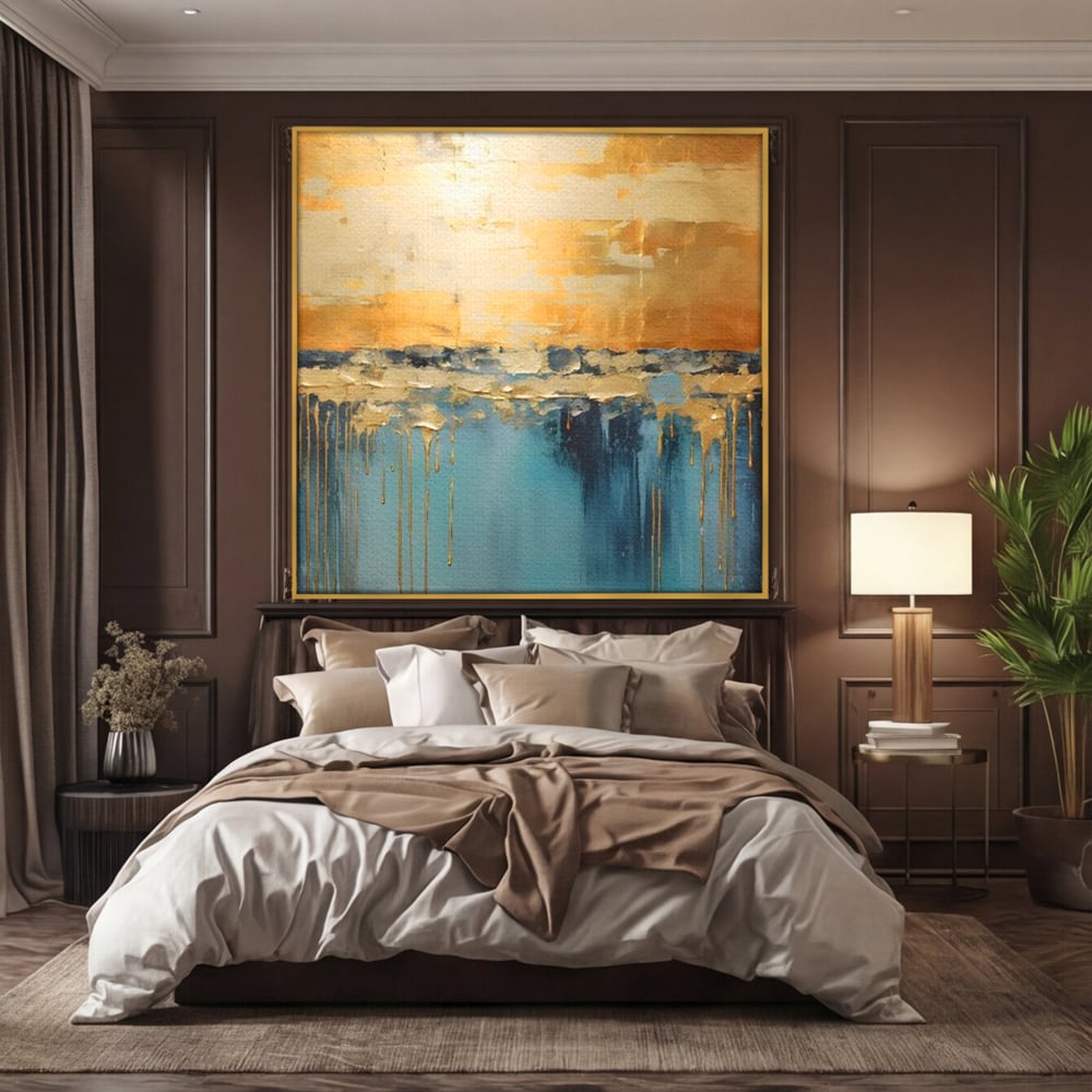 Tablou Canvas Premium LuxCanva® A1643, Blue Contrast ,  Living, Decorativ, Abstract, Cromatic, Dormitor, Culori Vibrante