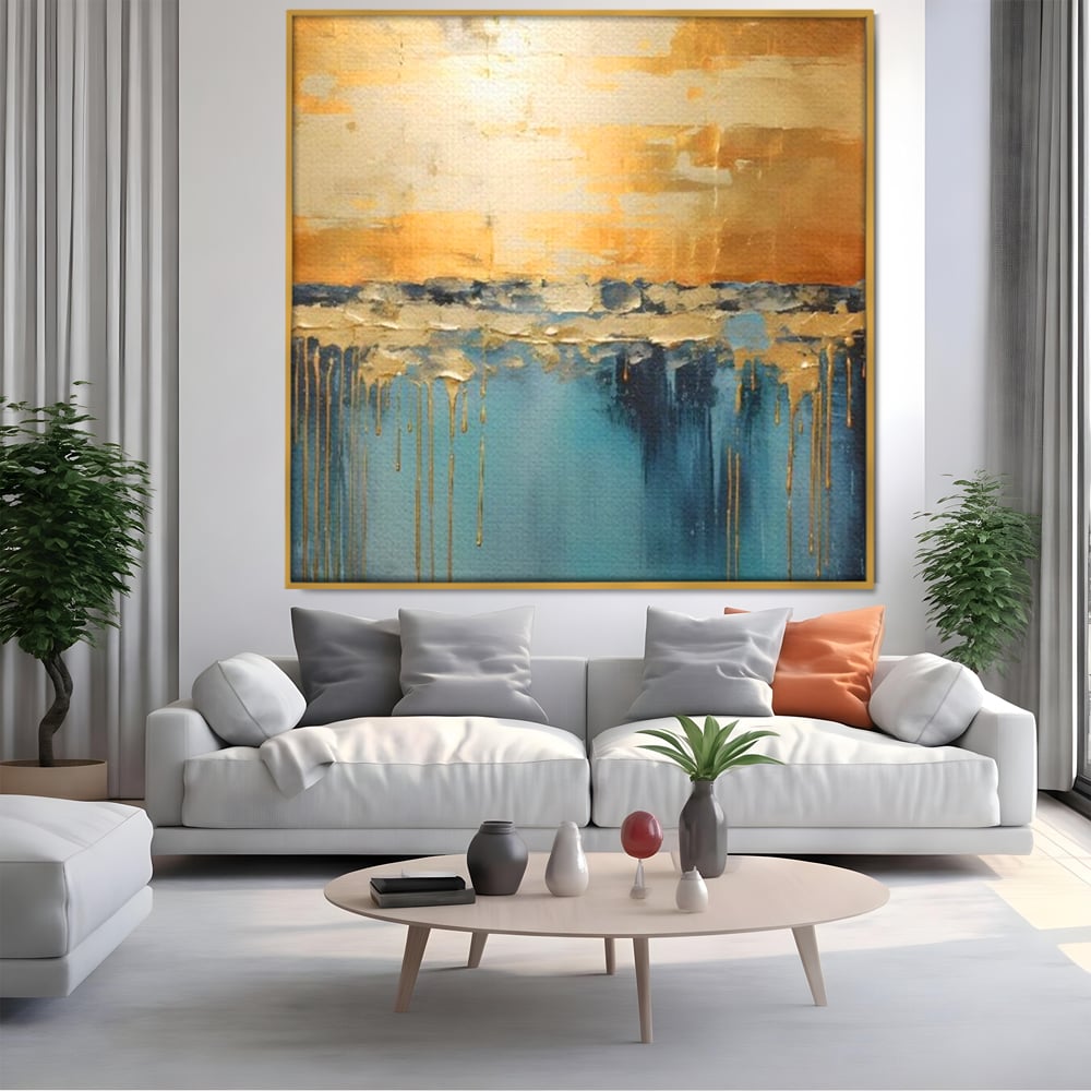 Tablou Canvas Premium LuxCanva® A1643, Blue Contrast ,  Living, Decorativ, Abstract, Cromatic, Dormitor, Culori Vibrante