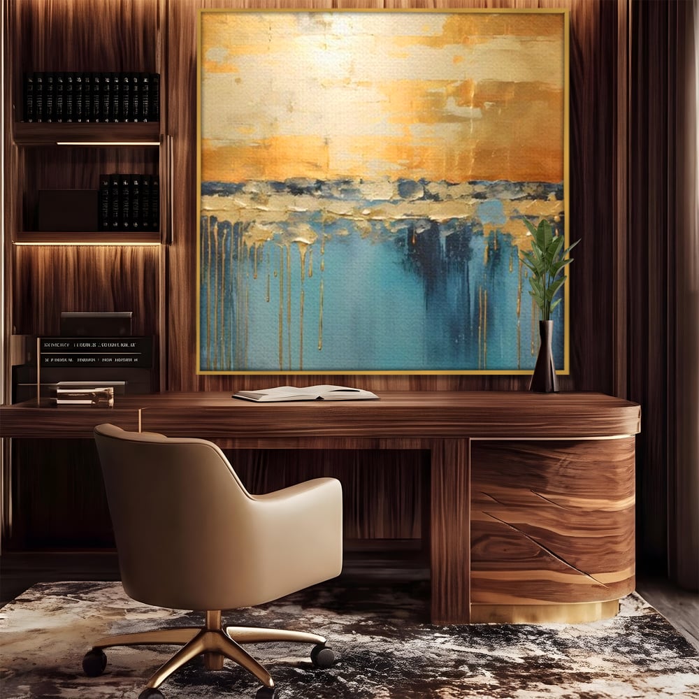 Tablou Canvas Premium LuxCanva® A1643, Blue Contrast ,  Living, Decorativ, Abstract, Cromatic, Dormitor, Culori Vibrante