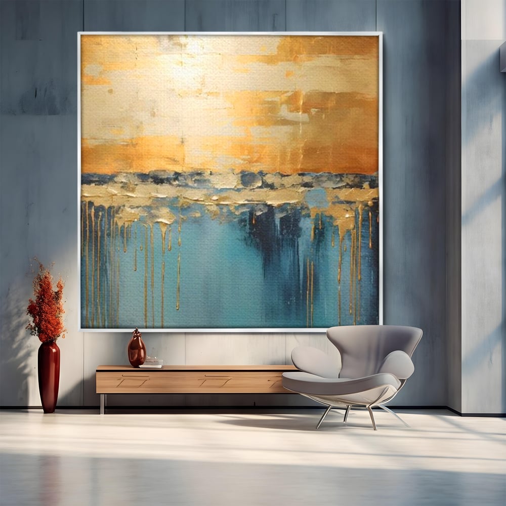 Tablou Canvas Premium LuxCanva® A1643, Blue Contrast ,  Living, Decorativ, Abstract, Cromatic, Dormitor, Culori Vibrante