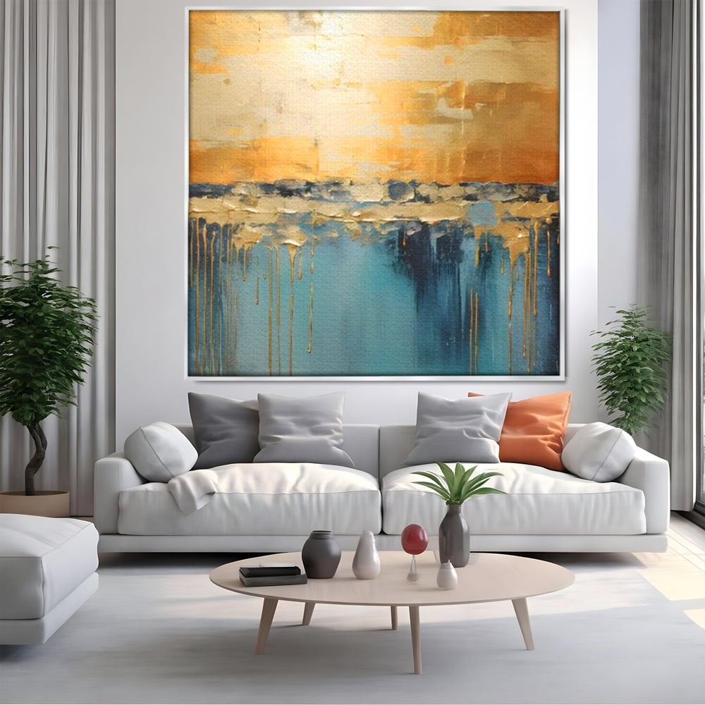 Tablou Canvas Premium LuxCanva® A1643, Blue Contrast ,  Living, Decorativ, Abstract, Cromatic, Dormitor, Culori Vibrante