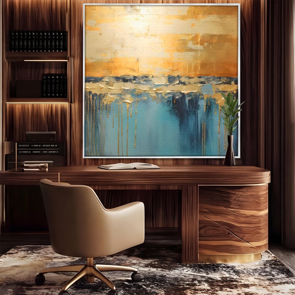 Tablou Canvas Premium LuxCanva® A1643, Blue Contrast ,  Living, Decorativ, Abstract, Cromatic, Dormitor, Culori Vibrante