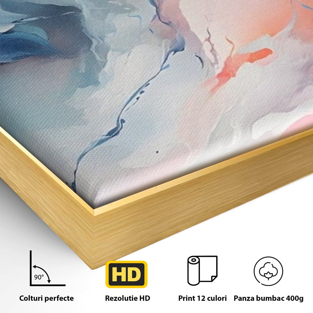 Tablou Canvas Premium LuxCanva® A1644, Pink Contrast , Dormitor, Decorativ, Landscape, Cromatic, Living, Culori Vibrante