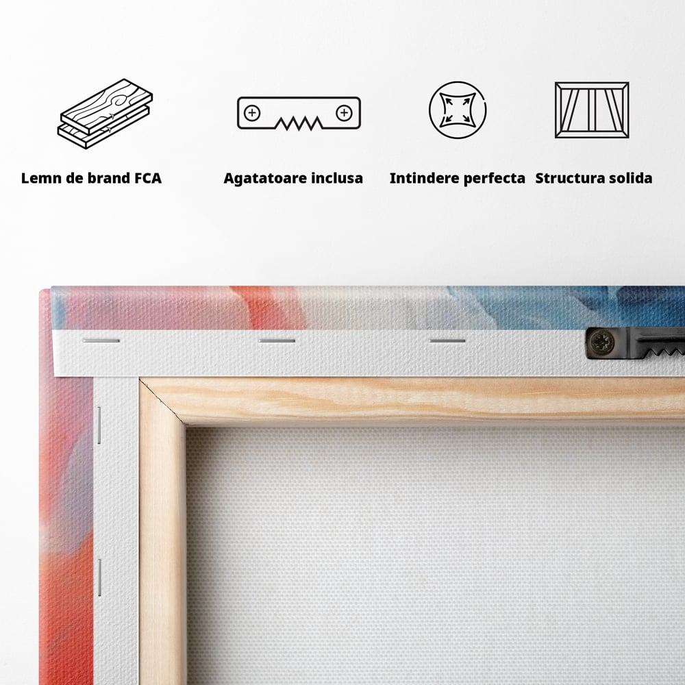 Tablou Canvas Premium LuxCanva® A1644, Pink Contrast , Dormitor, Decorativ, Landscape, Cromatic, Living, Culori Vibrante