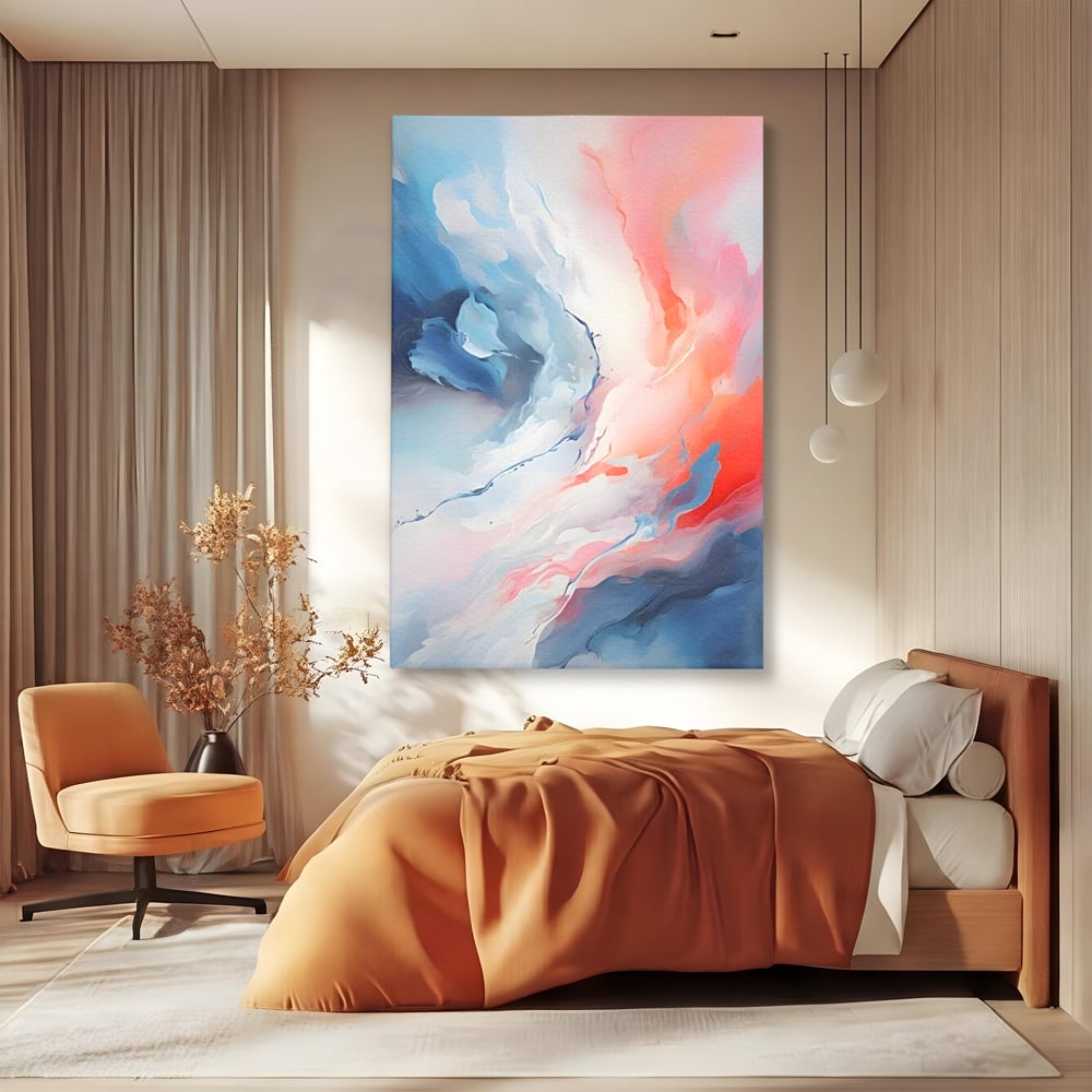 Tablou Canvas Premium LuxCanva® A1644, Pink Contrast , Dormitor, Decorativ, Landscape, Cromatic, Living, Culori Vibrante